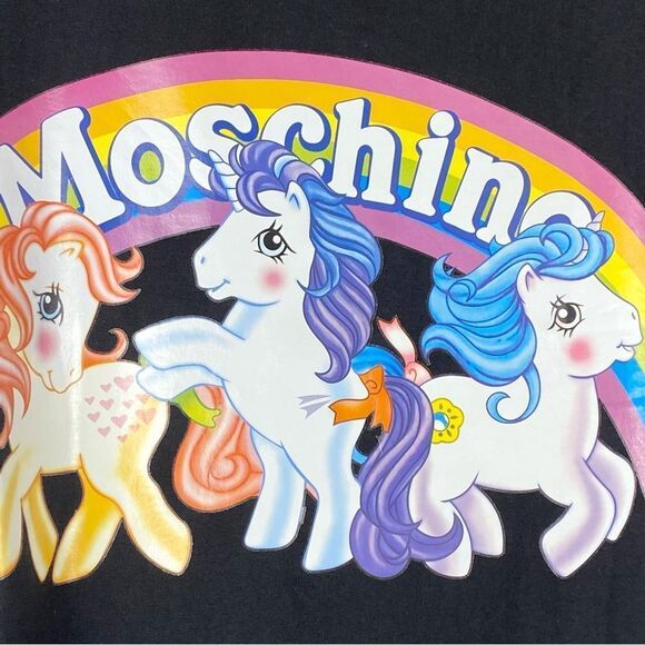 Moschino x My Little Pony Collab Black T-shirt by Jeremy Scott NWT SZ M 2018 - Picture 4 of 12